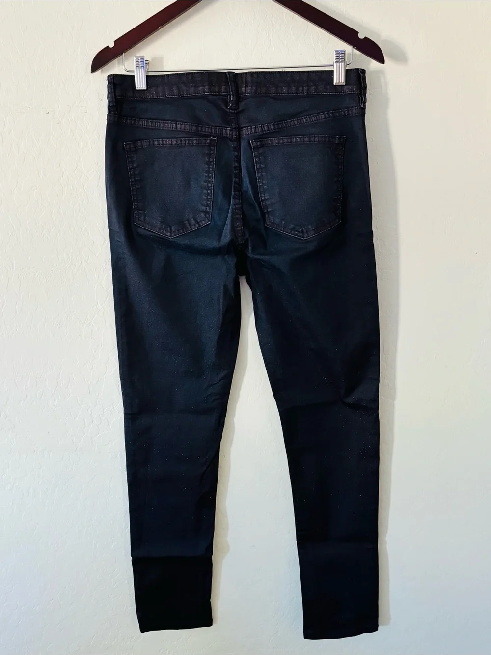 Free People FP Coated Skinny Jeans Womens 30 Black Skinny Jeans